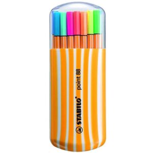 Caneta Stabilo Point88 15+5 Neon 0.4mm 8820-0221-(20 cores)