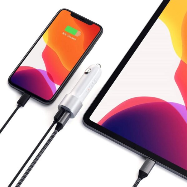 Carregador de Carro Satechi USB-C/USB ST-TCPDCCS - Branco