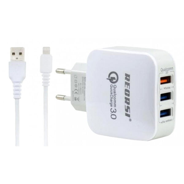 Carregador de Parede Recrsi CH-23 Qualcomm 3.0 - Lightning USB