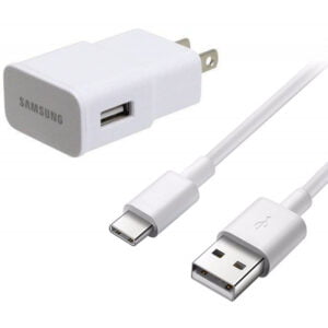 Carregador de Parede Samsung EP-TA20EWE Fast Charger + Cabo USB-C 1 metro Branco