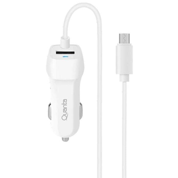 Carregador Veicular Quanta 2x1 QTCVM12 Micro USB/USB-A Branco