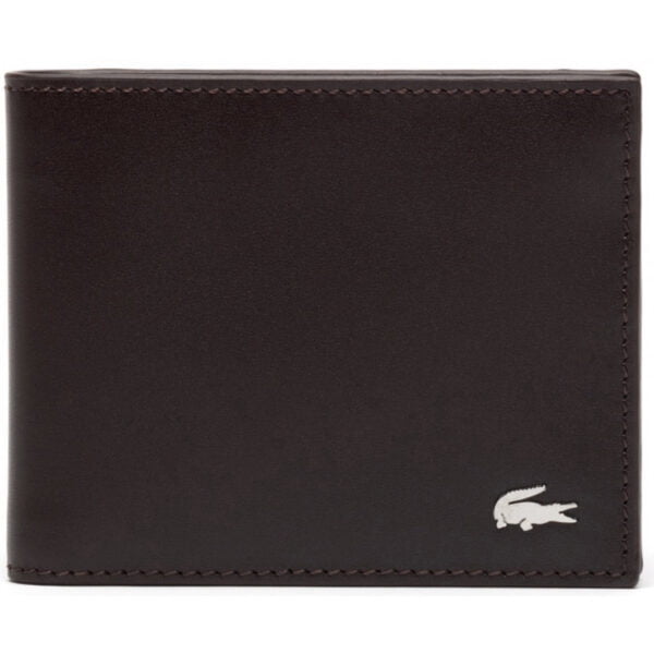 Carteira Masculina Lacoste Lisa Pequena com bolsa para moedas NH1113FG - Marrom