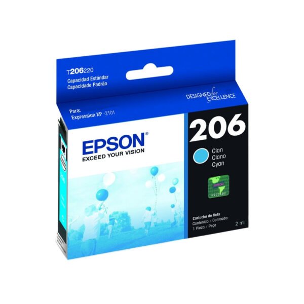 Cartucho De Tinta Epson T206 - 220 2ml - Cian