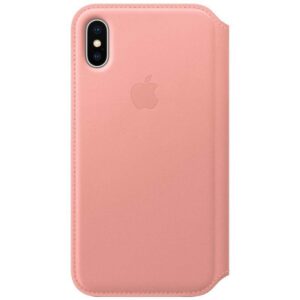Case de Couro Folio para iPhone X MRGF2ZM Rosa-pálido
