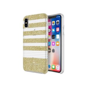 Case de Silicone Kate Spade para iPhone X KSIPH-076-STPGG Dourado/Branco
