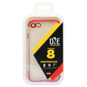 Case para iPhone 8 One Techniques Electroplate - Transparente/Vermelho