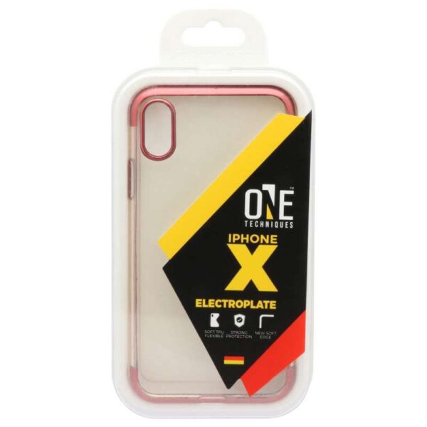 Case para iPhone X One Techniques Electroplate - Transparente/Rose Gold