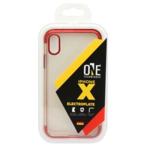 Case para iPhone X One Techniques Electroplate - Transparente/Vermelho