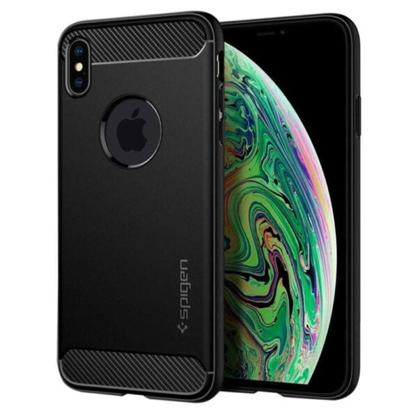 Case Spigen iPhone Xs Max Rugged Armor 065CS25125 Preto