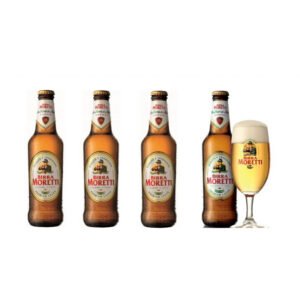 Cerveja Birra Moretti Kit 4 Uni. + Taça 330 mL