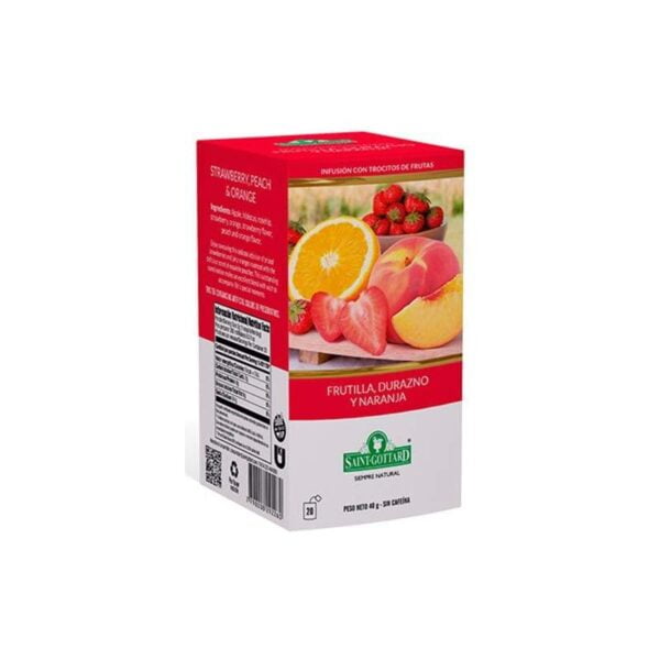 Chá Saint-Gottard Morango Pêssego e Laranja - 40g (20 Unidades)
