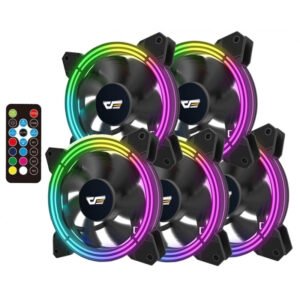 Cooler para Gabinete DarkFlash CF11 PRO com Controle - RGB (5 Unidades)