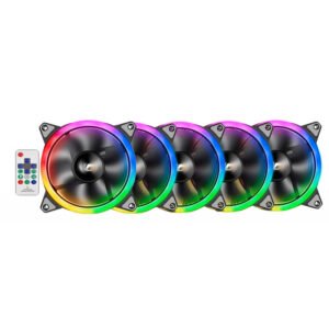 Cooler para Gabinete DarkFlash DR12 PRO com Controle - RGB (5 Unidades)