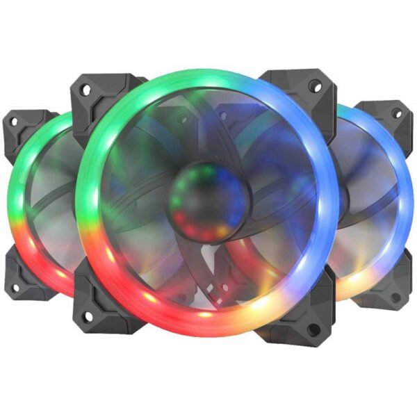 Cooler para Gabinete Redragon GC-F008 RGB 12cm com Controle (3 Unidades)