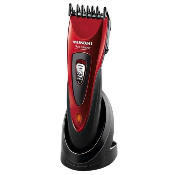 Corta Cabelo Mondial Flex Clipper CR-04 Bivolt Vermelho/Preto