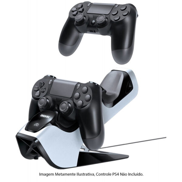 Dock de Carregamento Dual Controle Bionik BNK-9027 para PS4 Bivolt Branco/Preto