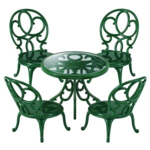 Epoch Sylvanian Families Ornate Garden Table and Chairs 4507 - 5 Pcs