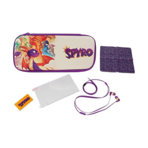 Estojo Nintendo Switch PowerA Kit Spyro Fone + Protetor de Tela - Roxo/Branco
