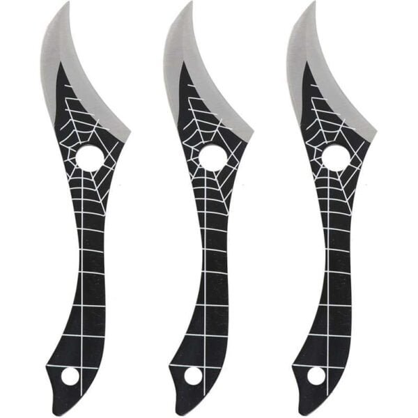 Faca de Arremesso Aranha 18cm PK25733 Preto (3 Peças)