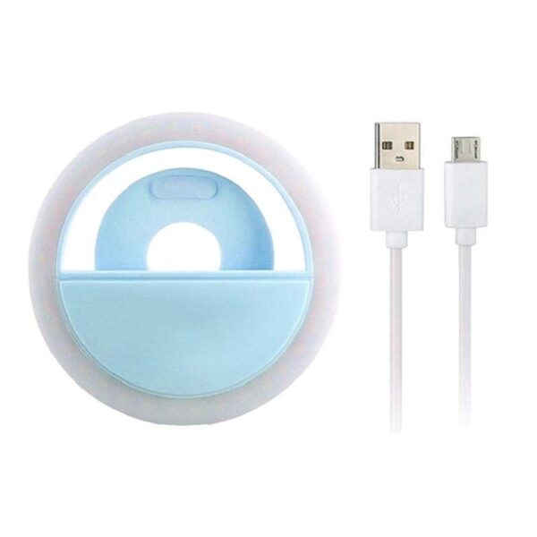 Flash LED Tipo Anel para Celular Selfie Ring RK-12 Azul