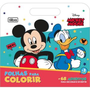 Folhas para Colorir Tilibra Disney Mickey Mouse + 68 Adesivos