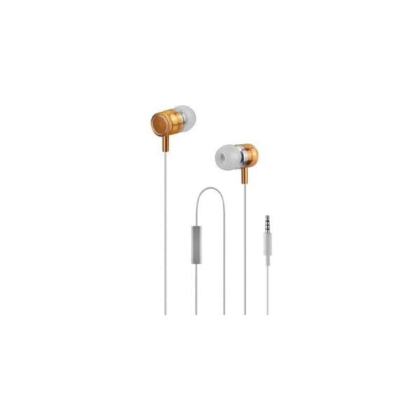 Fone de Ouvido WESDAR R3 1.2M Branco/Dourado
