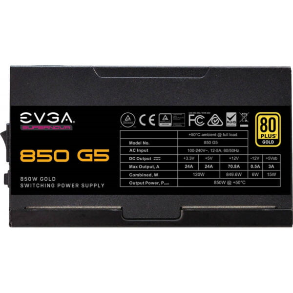 Fonte para Gabinete EVGA 850W G5 SuperNova 80 Plus Gold 220-G5-0850-X1 Modular
