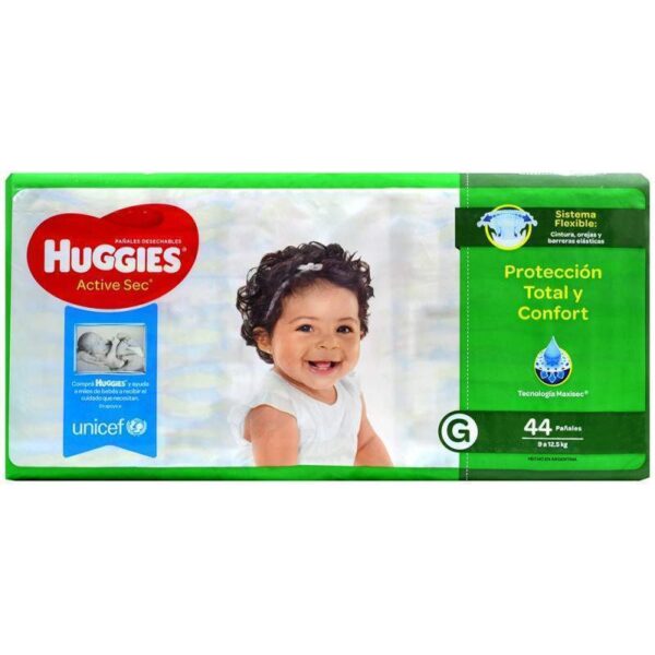 Fralda para Bebê Huggies Active Sec G (44 Unidades)