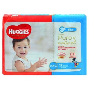 Fralda para Bebê Huggies Natural Care XXG (17 Unidades)