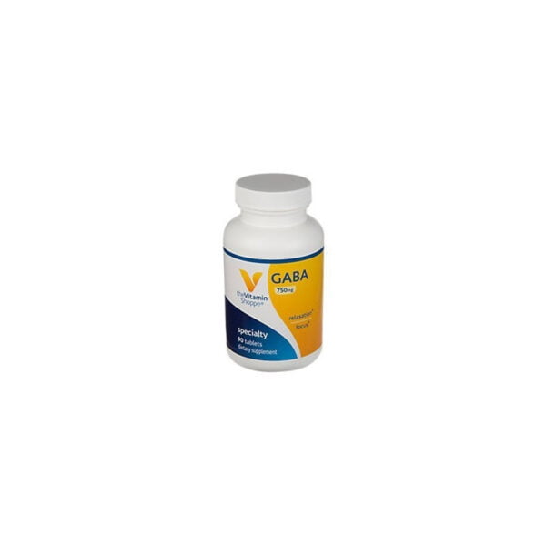 Gaba 750mg The Vitamin Shoppe Specialty (90 Cápsulas)