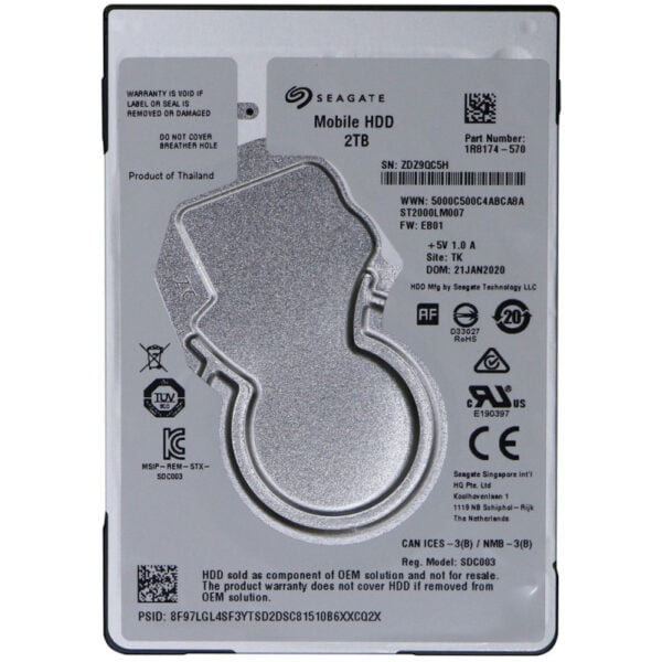 HD Interno Seagate ST2000LM007 Sata Para Notebook 2TB 2.5"