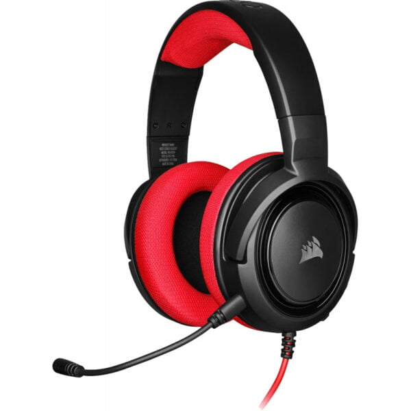 Headset Corsair para Jogos HS35 Stereo Gaming - Preto/Vermelho