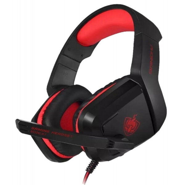 Headset para Jogos Phoinikas H1 com Microfone Preto/Vermelho