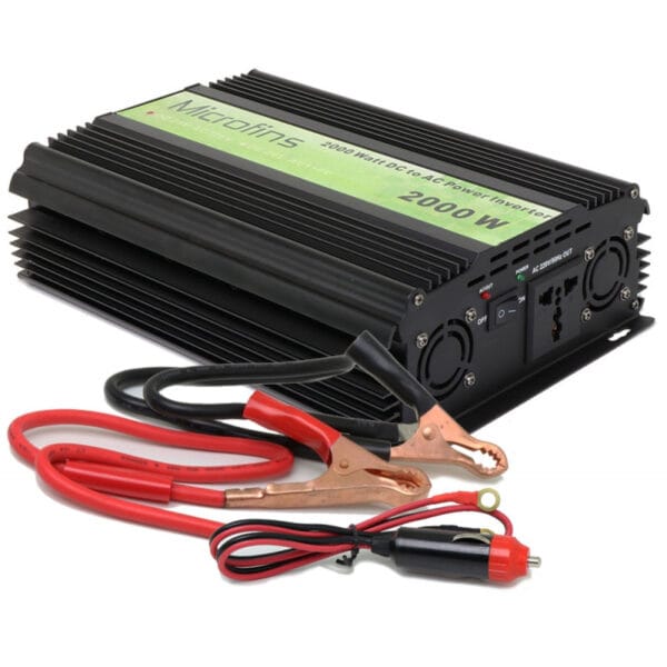 Inversor de Voltagem para Carro Microfins Power Inverter 24V a 220V 2000W - Preto