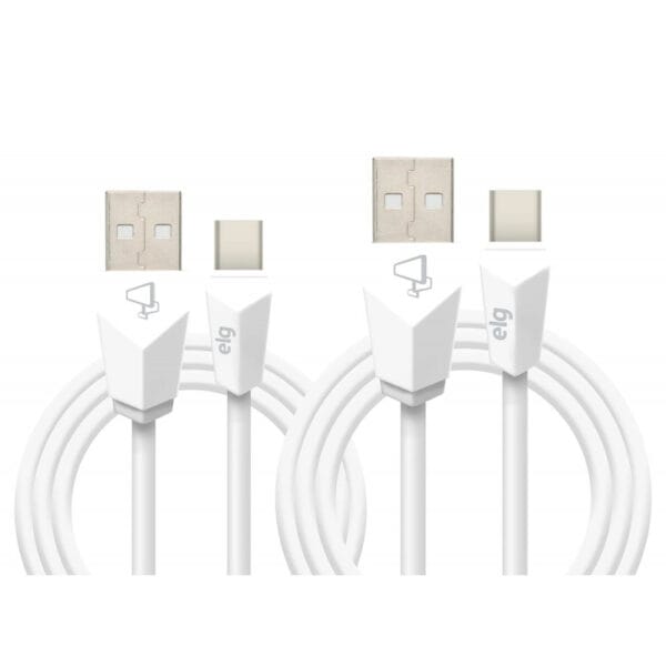 Kit Cabo USB-C 2em1 ELG CMBC12WH Thermoplastic Elastomer Branco