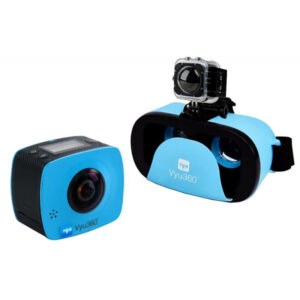 Kit Câmera de ação Vyu 360 4K + Òculos VR Preto/Azul
