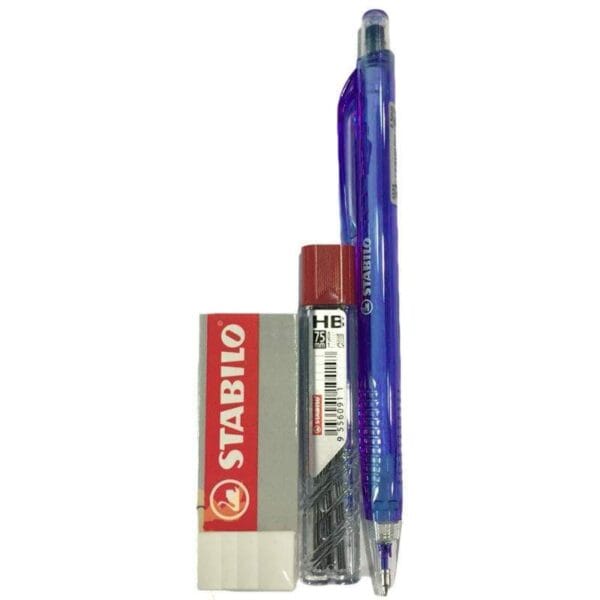 Kit Lapiseira e Borracha Stabilo 0.5 mm 3555 - Azul