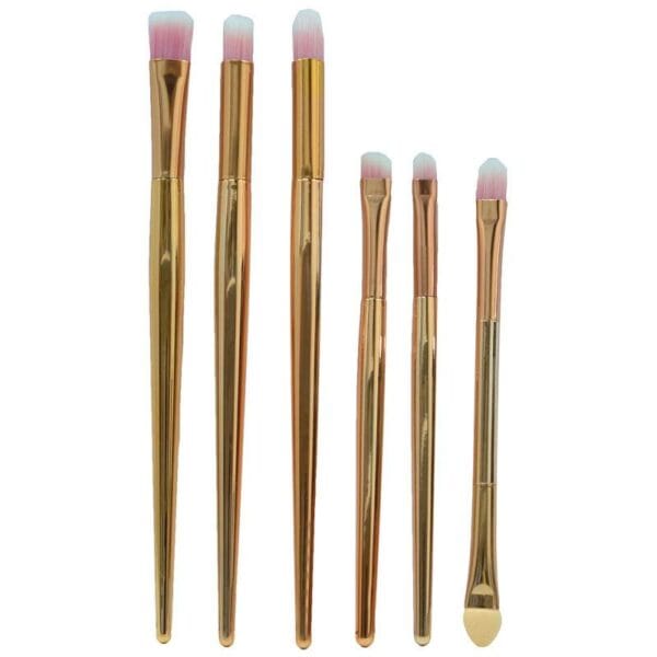 Kit Pincel Makeup Brush Make T-06-017 - Dourado (6 Peças)