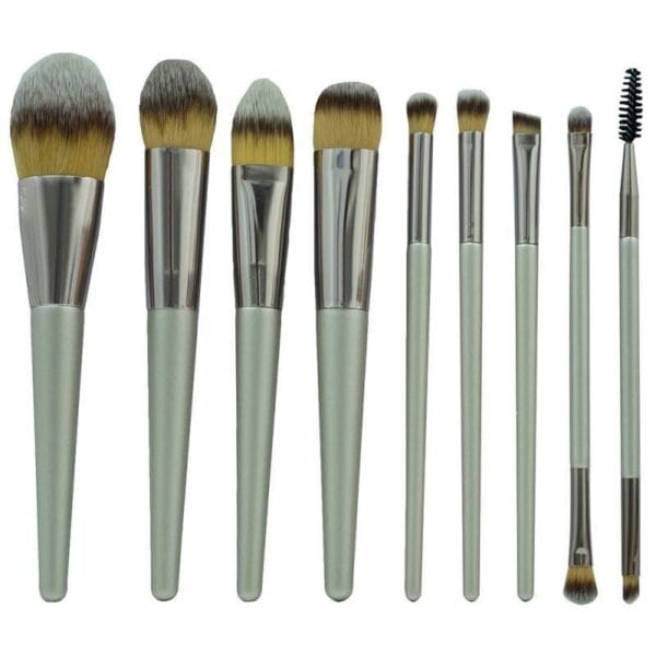Kit Pincel Makeup Brush Make T-09-019 - Cinza (9 Peças)