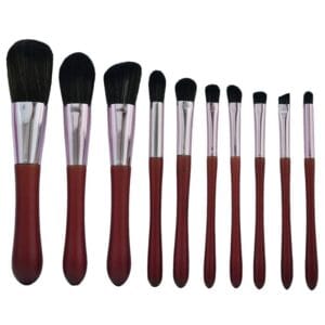 Kit Pincel Makeup Brush Make T-10-161 - Vermelho (10 Peças)