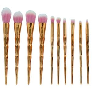 Kit Pincel Makeup Brush Make T-10-162 - Dourado (10 Peças)