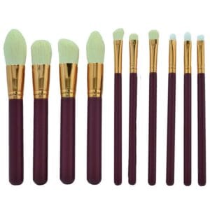 Kit Pincel Makeup Brush Make T-10-170 - Marrom (10 Peças)
