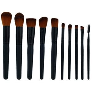 Kit Pincel Makeup Brush Make T-10-171 - Preto (10 Peças)