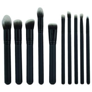 Kit Pincel Makeup Brush Make T-10-173 - Preto (10 Peças)