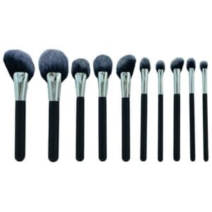 Kit Pincel Makeup Brush Make T-10-176 - Preto (9 Peças)