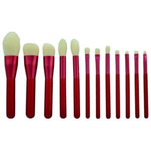 Kit Pincel Makeup Brush Make T-12-070 - Vermelho (12 Peças)