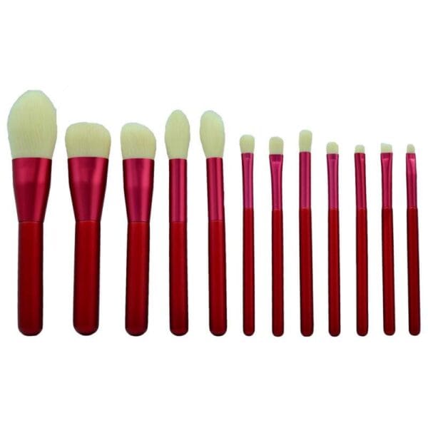 Kit Pincel Makeup Brush Make T-12-070 - Vermelho (12 Peças)