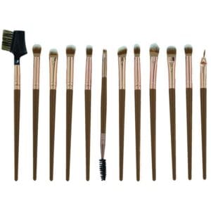 Kit Pincel Makeup Brush Make T-13-000 - Marrom (12 Peças)