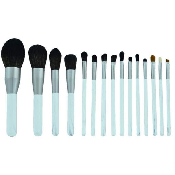 Kit Pincel Makeup Brush Make T-15-021 - Branco (15 Peças)
