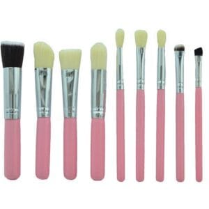 Kit Pincel Makeup Brush Make TM-076 - Rosa (9 Peças)